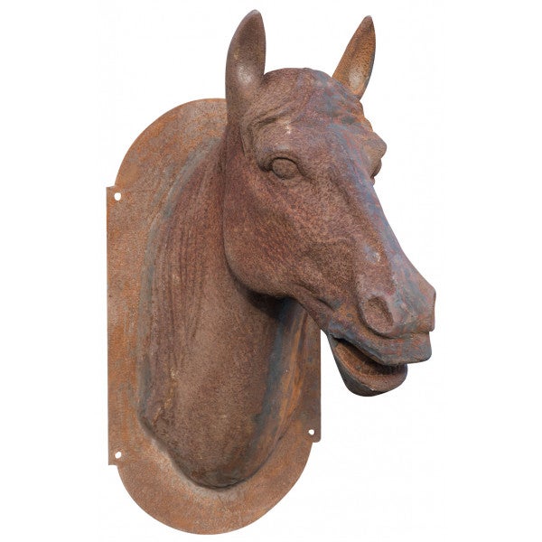 Biscottini  Cabeza De Caballo De Hierro Fundido Acabado Óxido Natural L36xpr57xh82 Cm , Leroy Merlin