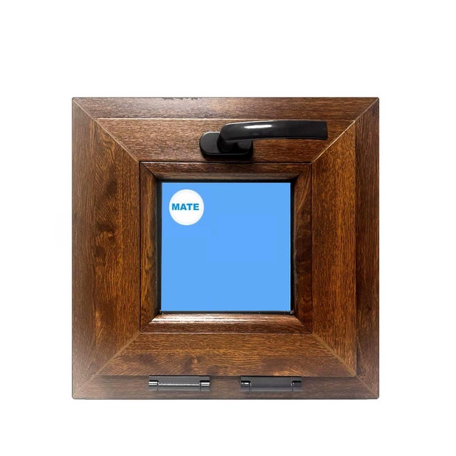 Fenêtre PVC 400x400 Chêne Doré oscillo-battante en verre dépoli