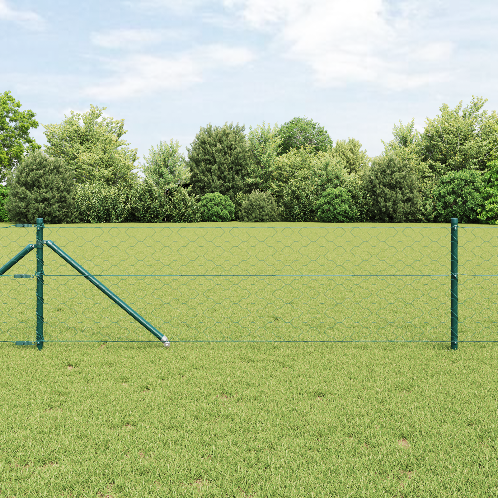 Słupek ogrodzeniowy. Zielony 100 x 0,6 m (mesh 50 mm) vidaXL