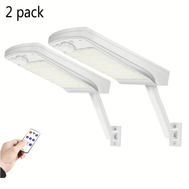 Podwójny zestaw białych lamp ściennych z indukcją solarną, 56 LED