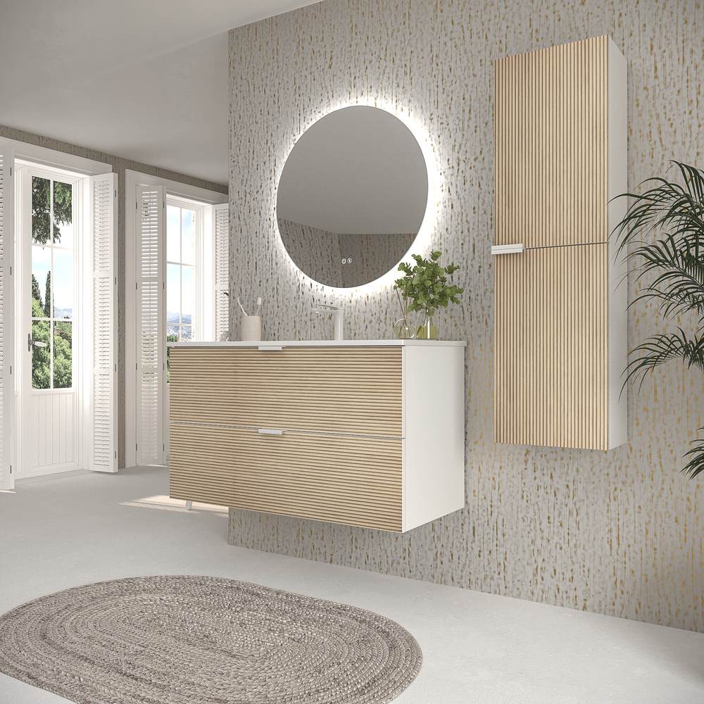Mueble de baño con lavabo ADAM Gris 2 cajones 70x45cm | Leroy Merlin