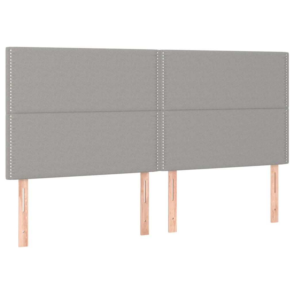 Cadre de lit sans matelas gris clair 180 x 200 cm en tissu - 9