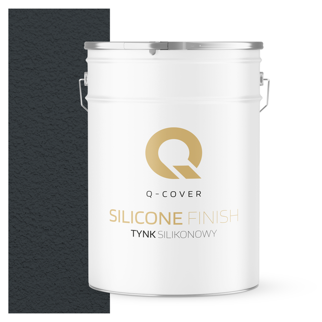 Tynk Silikonowy Elewacyjny Baranek 1.5mm Q-Cover Antracyt RAL7016 25KG