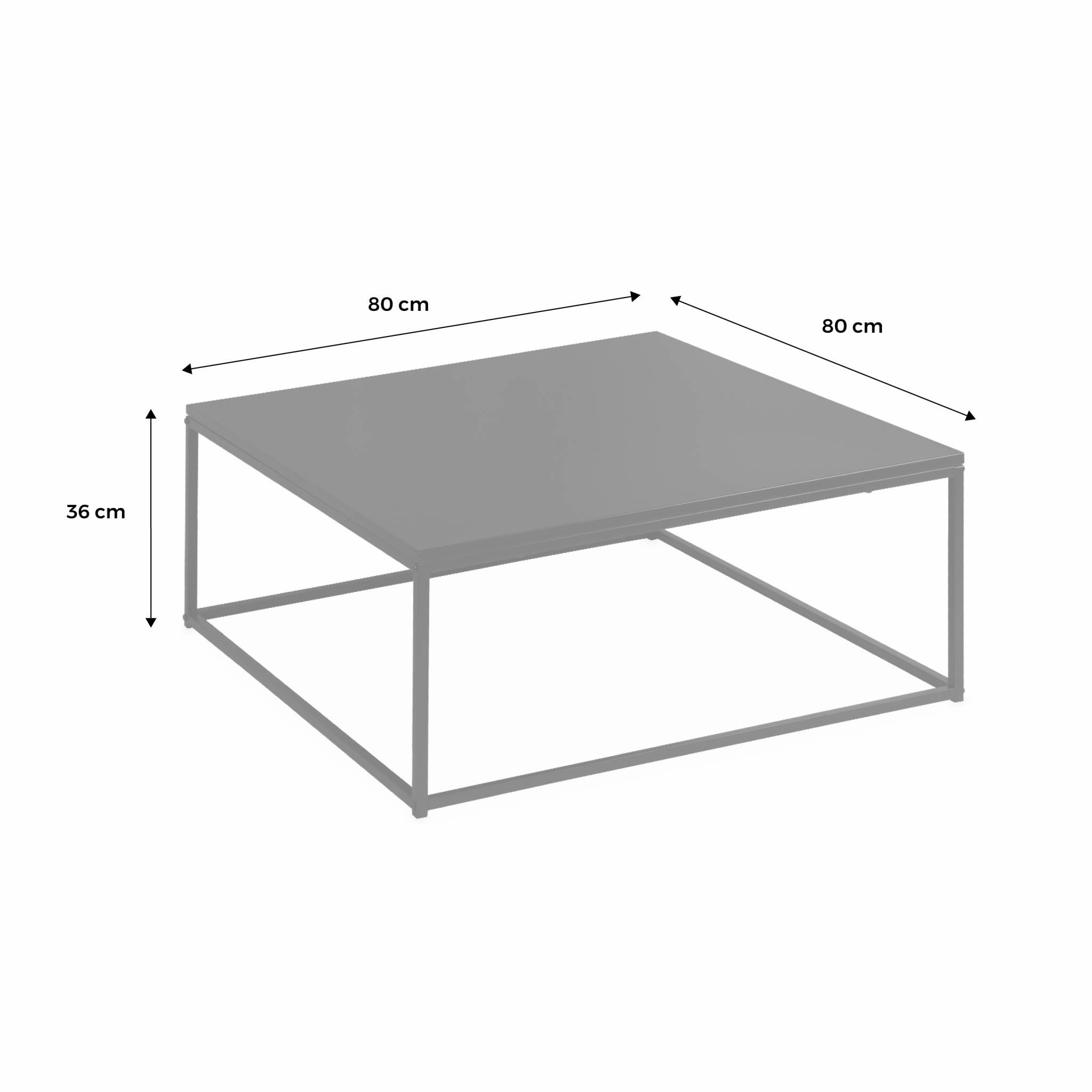 Table basse. Industrielle. structure métal noir. L 80 x l 80 x H 36cm INDUSTRIELLE - 7