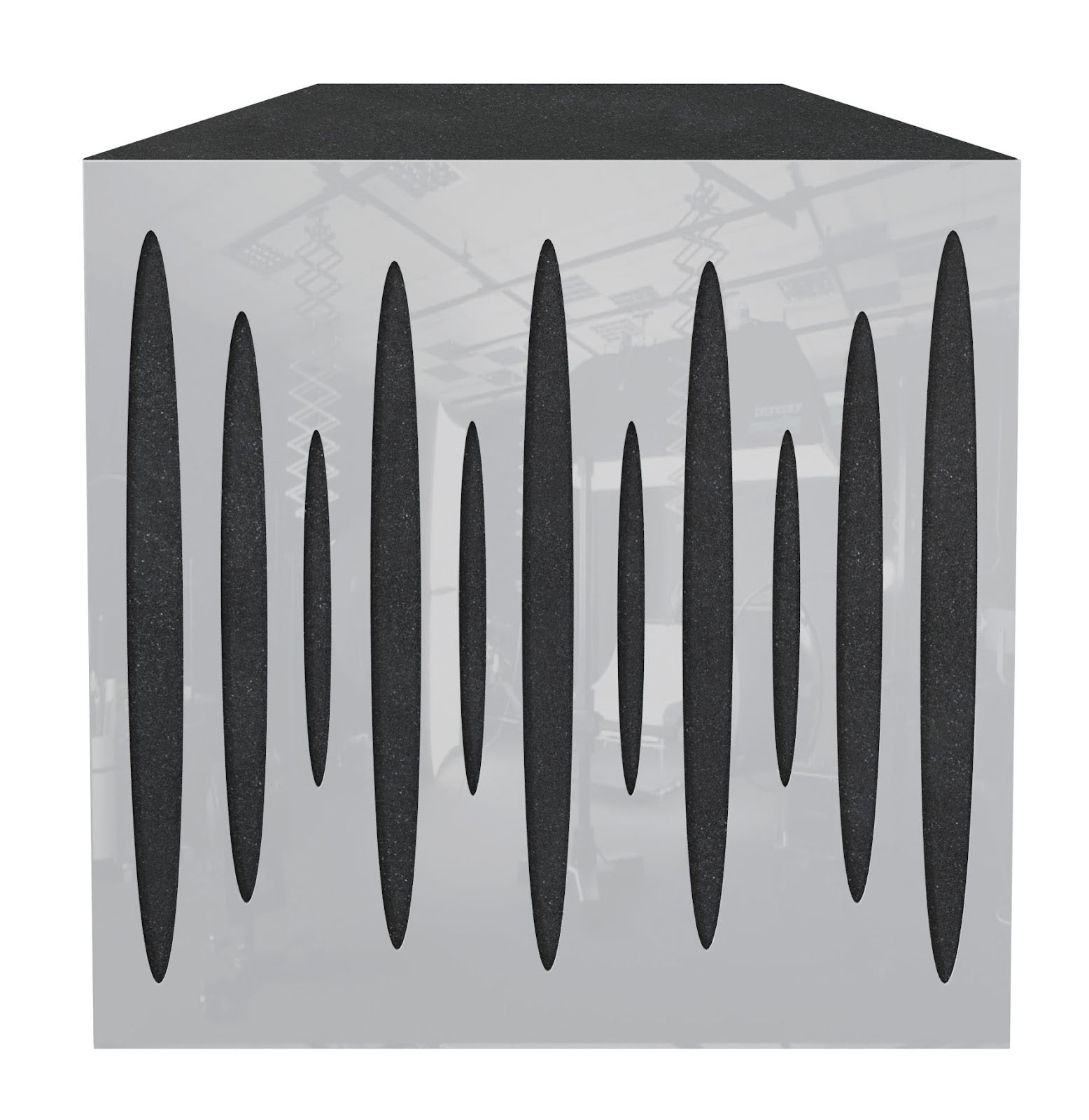 Lot de 2 Pièges à basses PULSE acoustiques insonorisants 50x50x15 cm -Plastique perforé et mousse acoustique -Blanc brilliant - 2