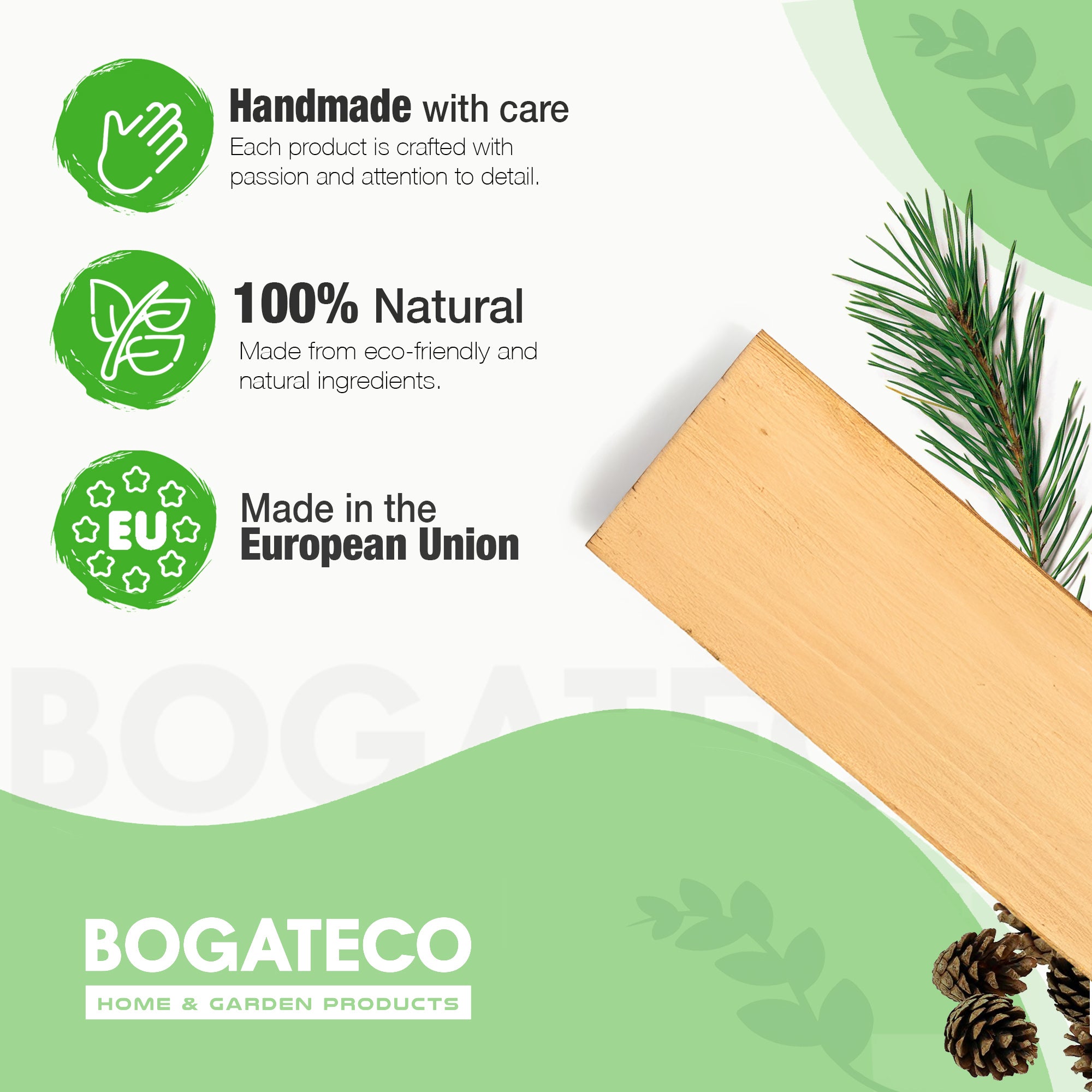 BOGATECO Rollborder lattes en bois | 40 cm de haut et 200 cm de long | Clôture en bois | Clôture parfaite comme bordure de jardin en osier | Brun - 4