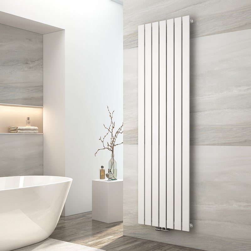 EMKE Grzejnik Stalowy Pojedynczy Pionowy 1107W, 180x53,8 cm, 4 bar, do 10 m² – Biały