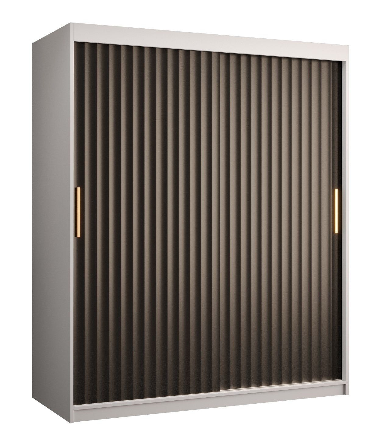 Szafa przesuwna garderoba RIFLO WAVE 1 150 x 62 x 200 cm Biały + Czarny - Abiks Meble