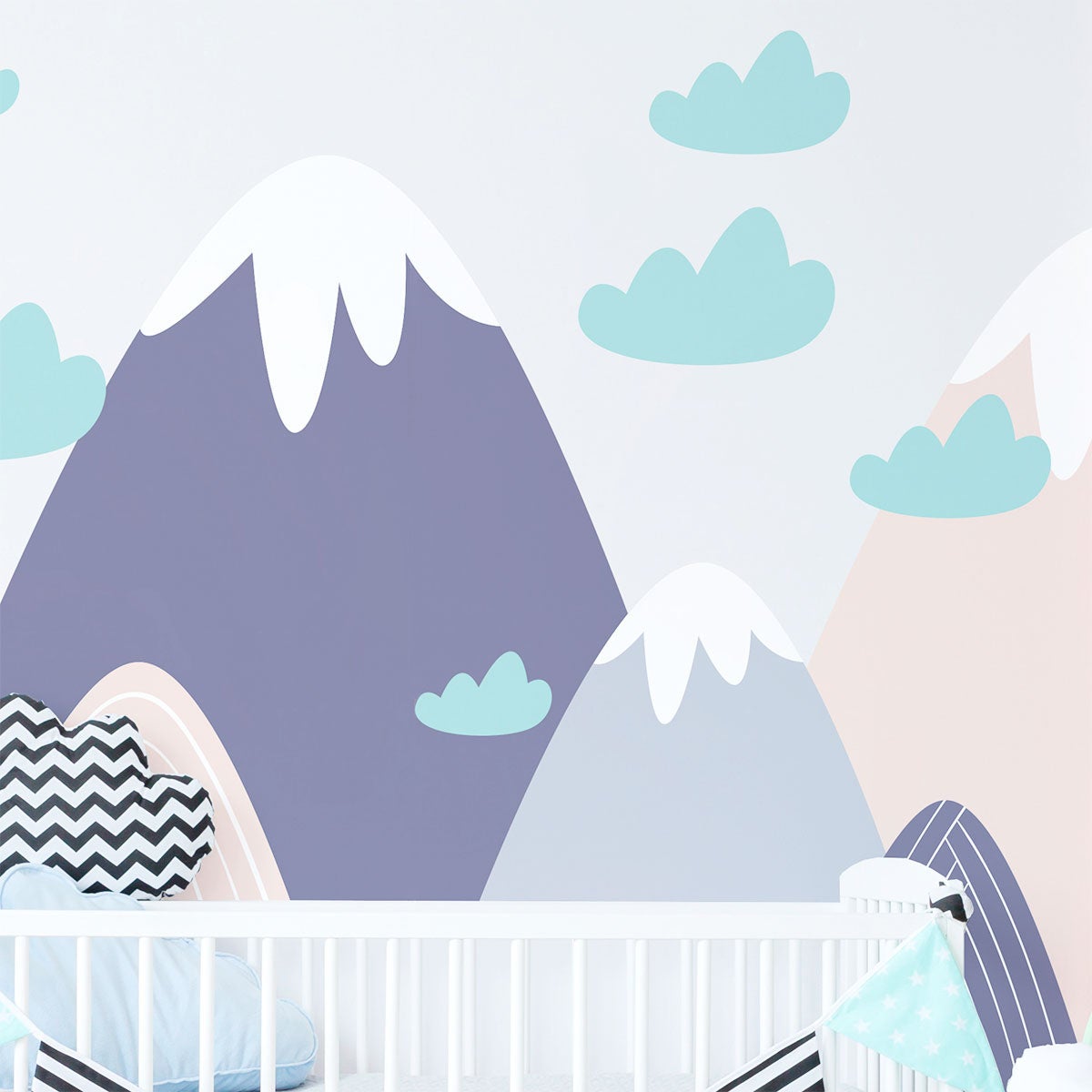 Stickers enfant montagnes scandinaves finka 120 x 180 cm - 5