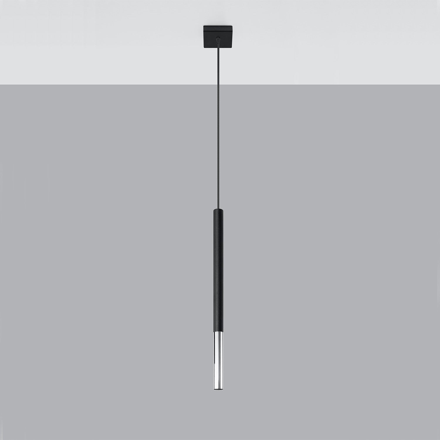 Lampa sufitowa wisząca Mozaica czarna-chromowana 1xG9x12W wym: 100 x 8 x 8 cm metal Sollux Lighting
