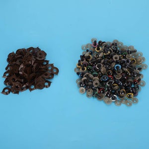 Yeux De Sécurité Pour Peluches – Lot De 50 Pièces Marron 9mm + 50 Rondelles – Pour Poupées, Jouets, Créations En Tissu