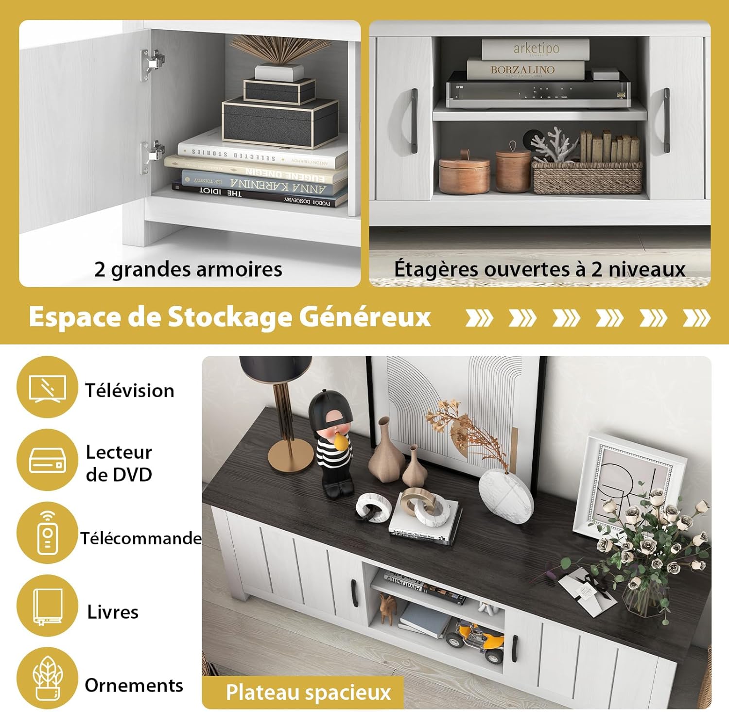 Mobile TV con 2 Ante per TV fino a 65