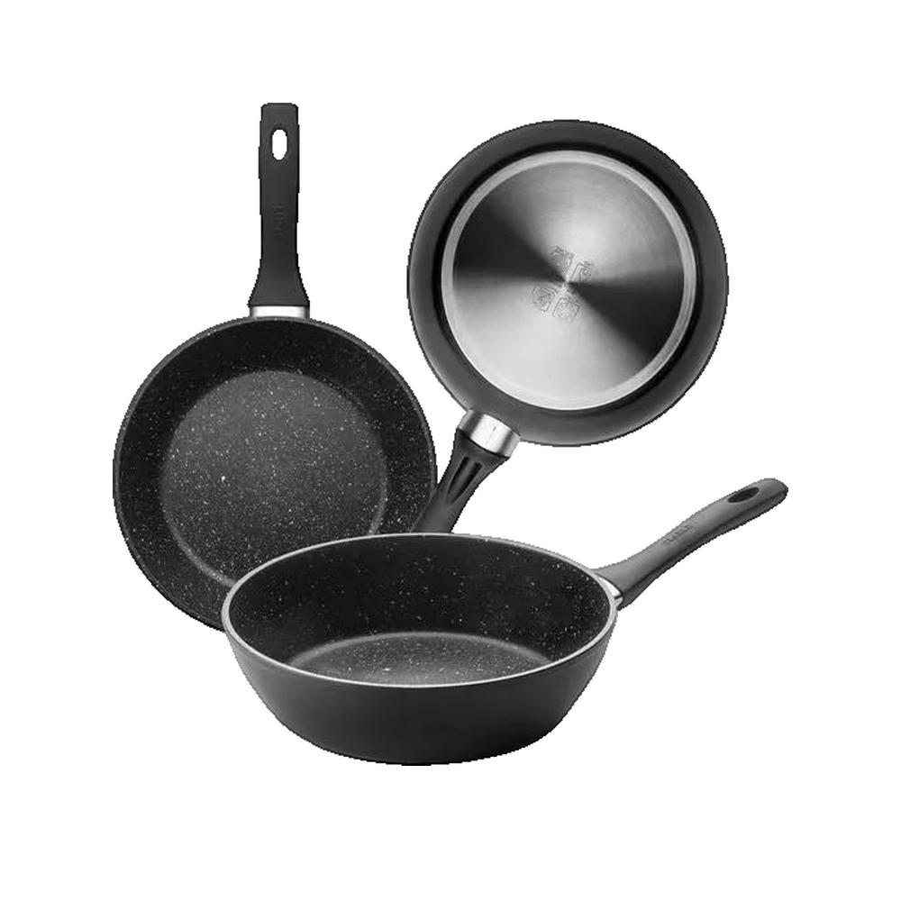 Patelnia Ibili Natura 28 cm nieprzywierająca indukcyjna elegancki srebrny