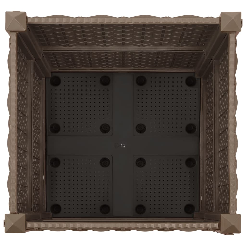 Fioriera rialzata piante fiori giardino 40 x 40 x 38 cm polipropilene marrone 02_0000929 - 4