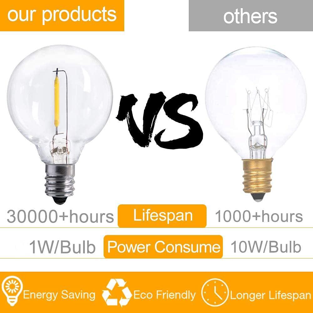 Guirnalda de Luz Exterior Guirnalda de Energía Solar con 25 Bombillas 14,5m Guinguette Exterior Impermeable IP44 Base E12 para Patio Jardín - 3