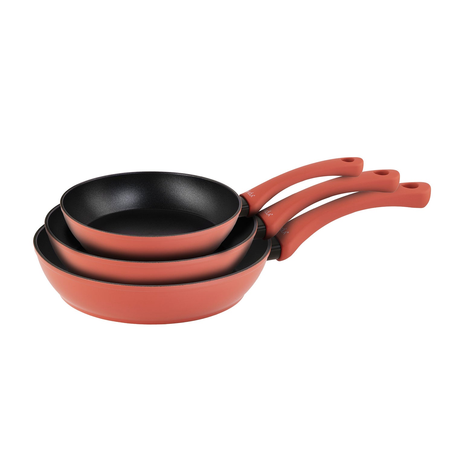 Lot de 3 poêles Rainbow Red 18-26 cm G-SOLA – Aluminium forgé ...