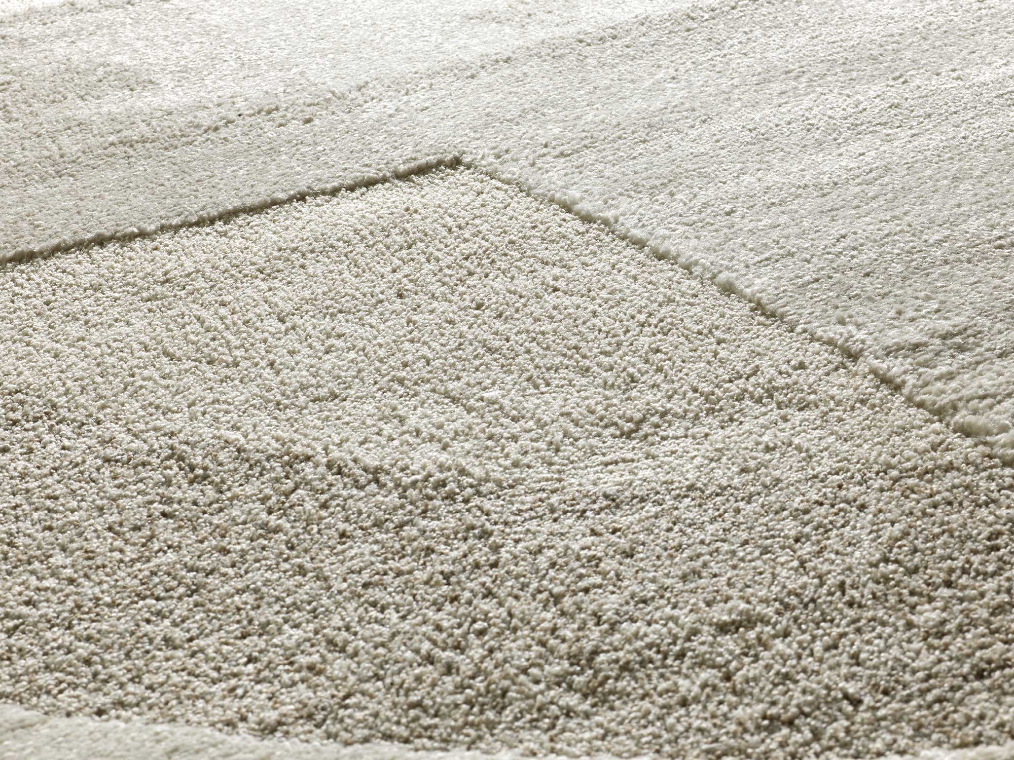 Tapete interior creme retangular 80 x 150 cm VERONA geométrico em relevo - ATTICGO - 3