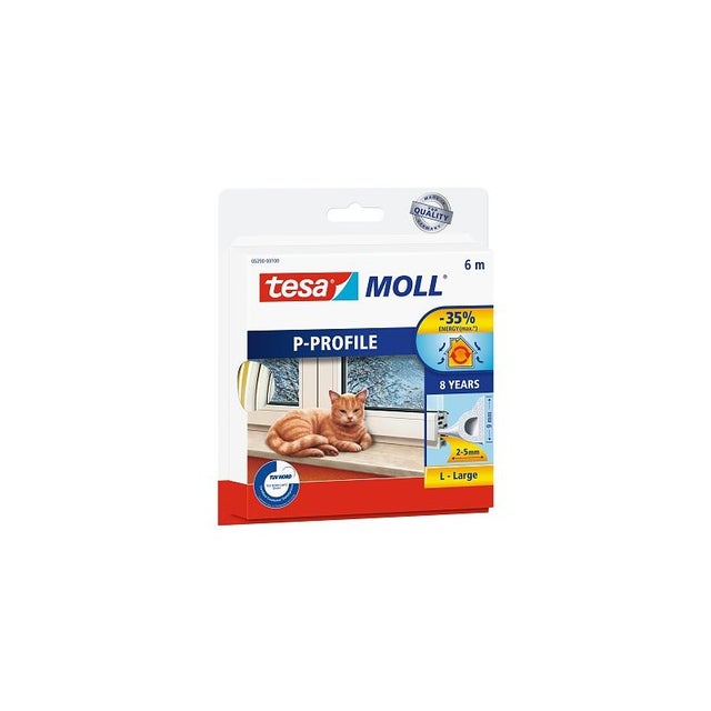 Rouleau de 6m x 9mm x 5.5mm TESA P-PROFILE pour Calfeutrage de Portes &Fenêtres - 33158-90401-00