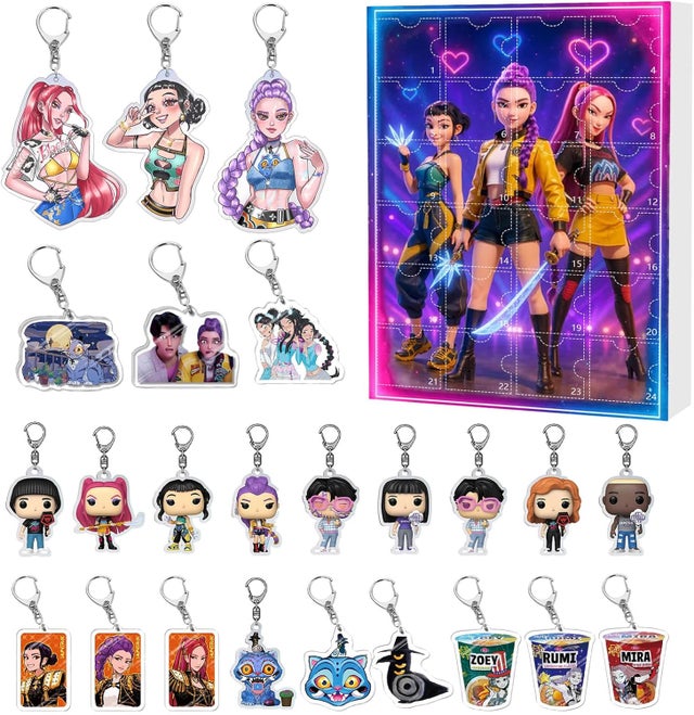 Kalendarz adwentowy na rok 2025 z 24 akrylowymi brelokami do kluczy, ozdoby, prezenty dla chłopców, dziewcząt i nastolatków, 24 urocze breloki