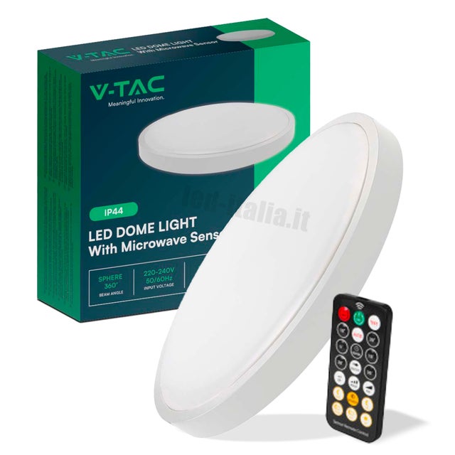Okrągła lampa sufitowa LED 18 W z czujnikiem ruchu mikrofalowym, biała 3000 K, IP44