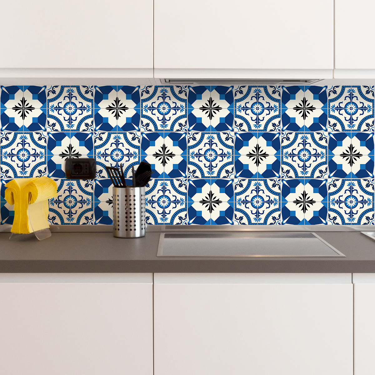24 vinilos azulejos zina - adhesivo de pared - revestimiento sticker mural decorativo - 24stickers10x10cm