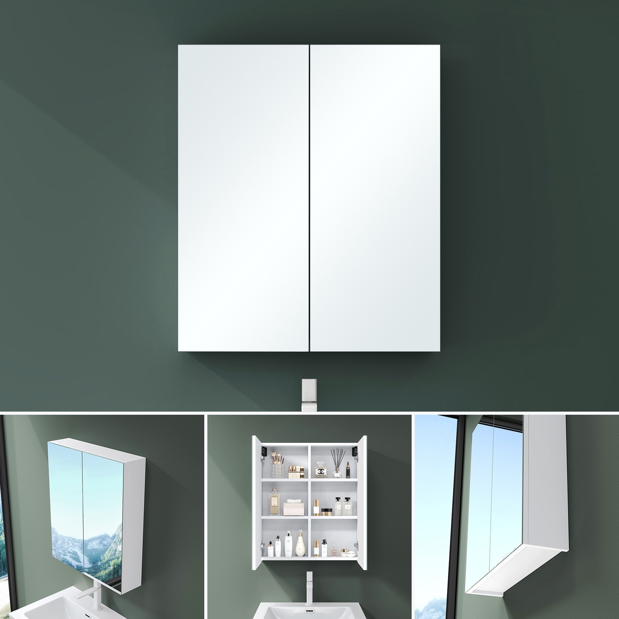 Armoire De Toilette Avec Miroir Mai & Mai 90x15x70 Cm – Anthracite Mat, éclairage LED, Rangement Salle De Bain - 6