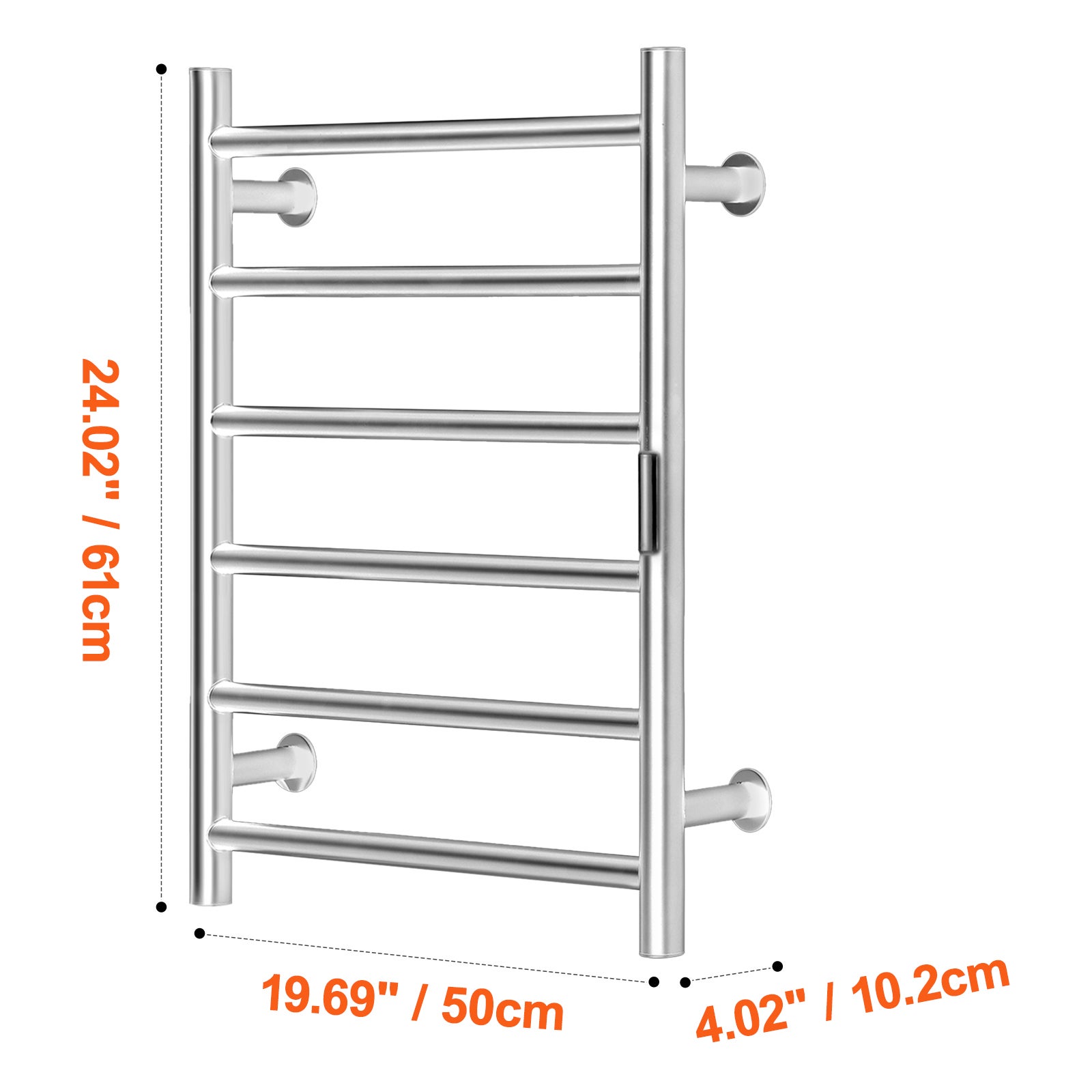 Toalheiro Elétrico Inox de 6 Barras SucceBuy, Aquecedor de Toalhas de Parede IPX5 com Ecrã LED para Casa de Banho - 2