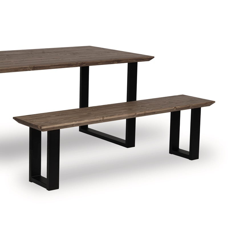 BLENOM Banc en bois massif durable Inga Chêne Antique Bord biseauté 180x33x45cm UN - 2