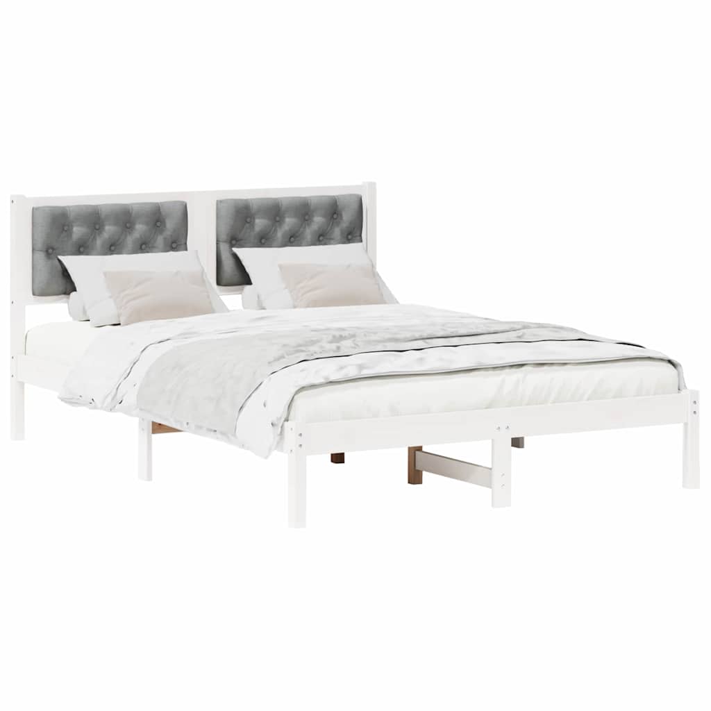 Cadre de lit Gris clair 140 x 200 cm Pin massif - 3