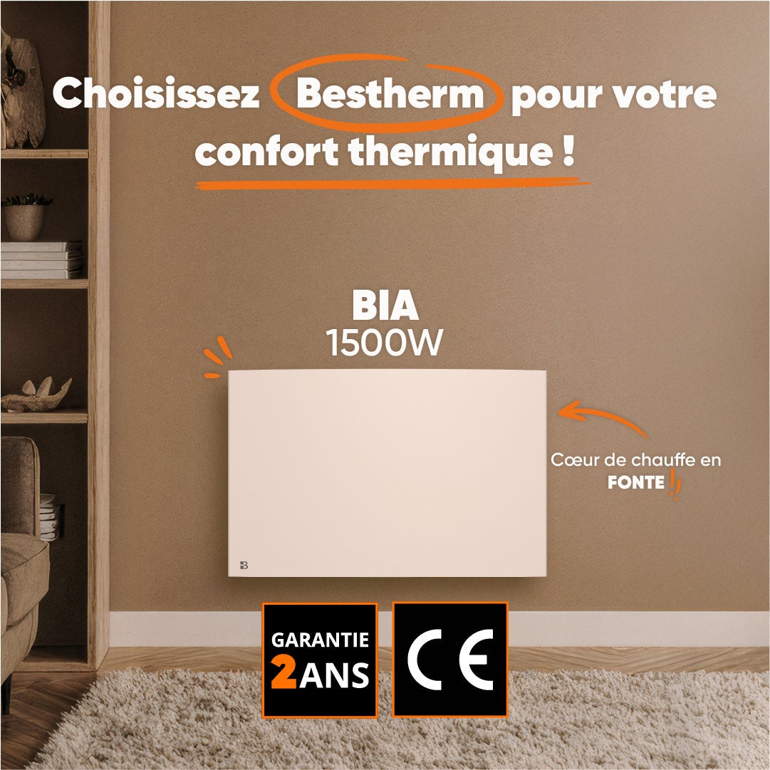 Elektryczny grzejnik Bestherm z suchą ceramiką 1500 W biały - 3