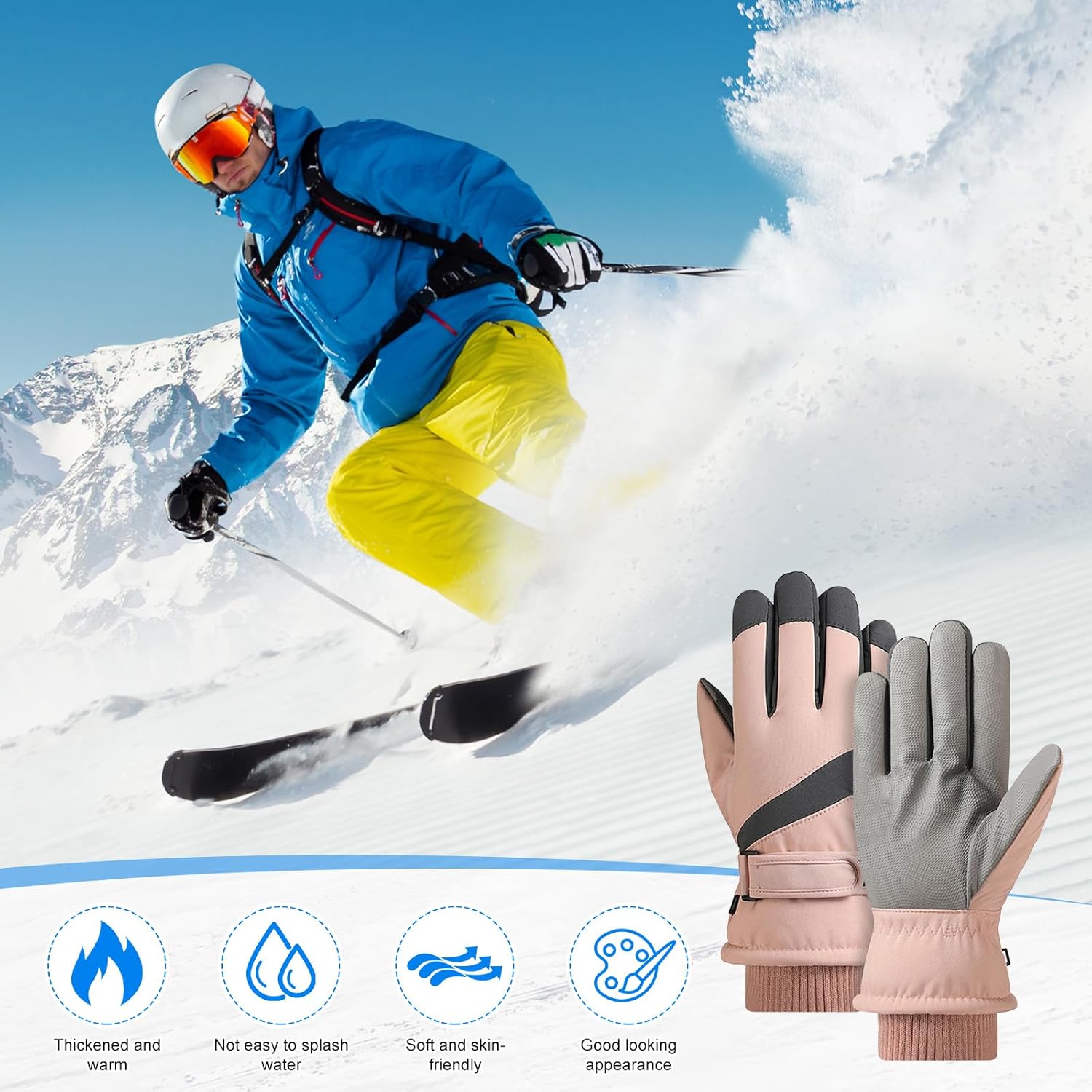 Guanti Invernali Impermeabili Da Sci E Neve Unisex - Antivento, Termici, Con Touchscreen 3M, Per Corsa, Ciclismo, Escursionismo