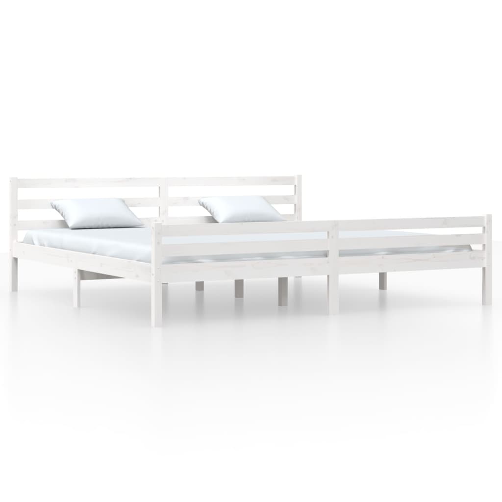 Maison Exclusive - Estrutura de cama 200x200 cm madeira maciça branco - 2