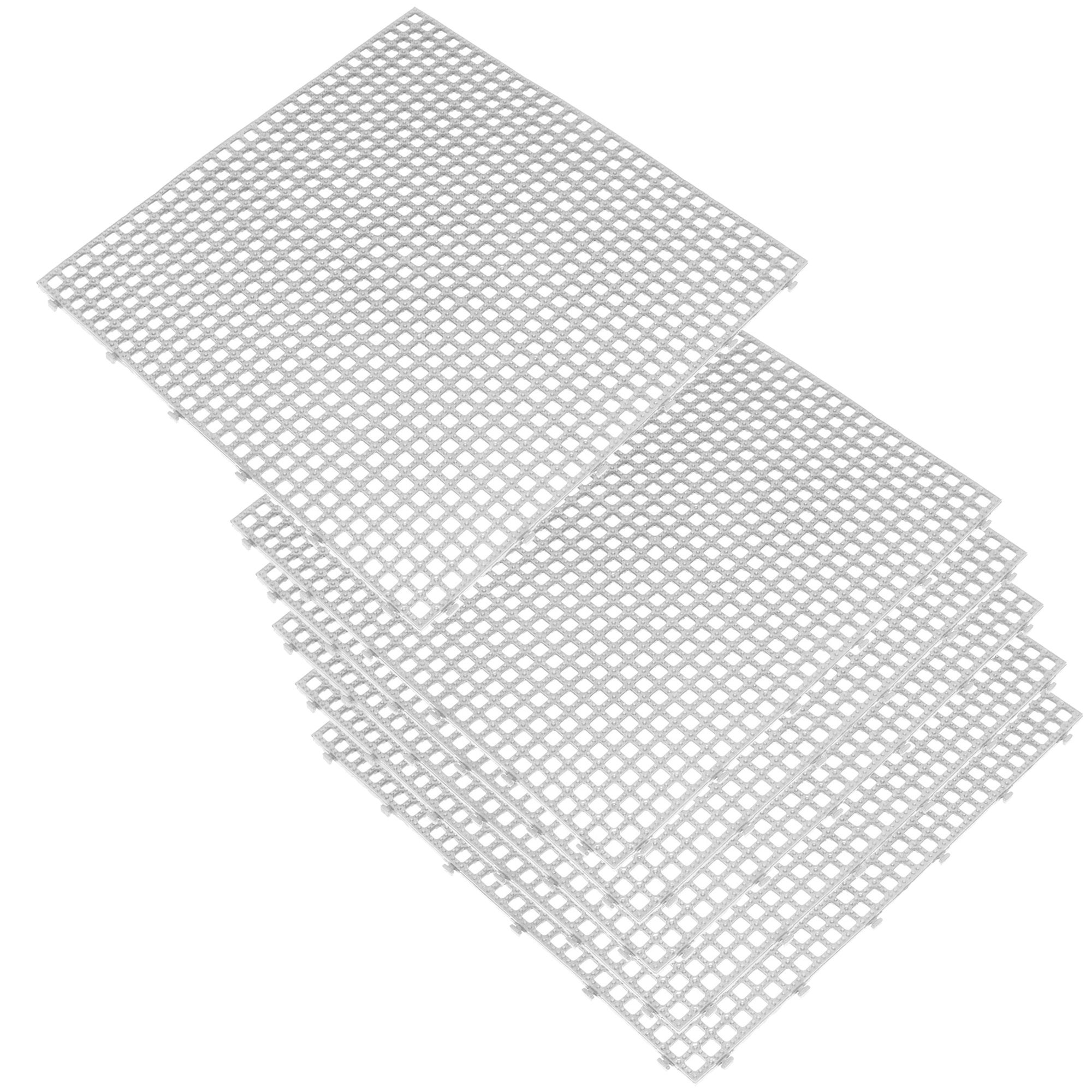 Baldosa para terraza o jardín exterior de 39x39 cm, 6 unidades. superficie 0,15 m² flextile - blanco