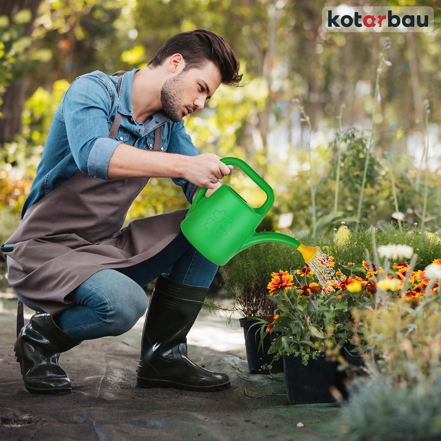 Arrosoir Plante Intérieur - PVC - 4,5 L - Vert - avec Pomme Amovible - Arrosoir Jardin - pour Fleurs Potager Terrasse Balcon KOTARBAU - 2