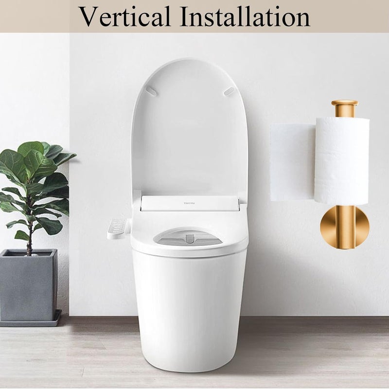 Uchwyt na papier toaletowy, przykręcany do ściany, odpowiedni do łazienki i kuchni, ze stali nierdzewnej w kolorze złotym