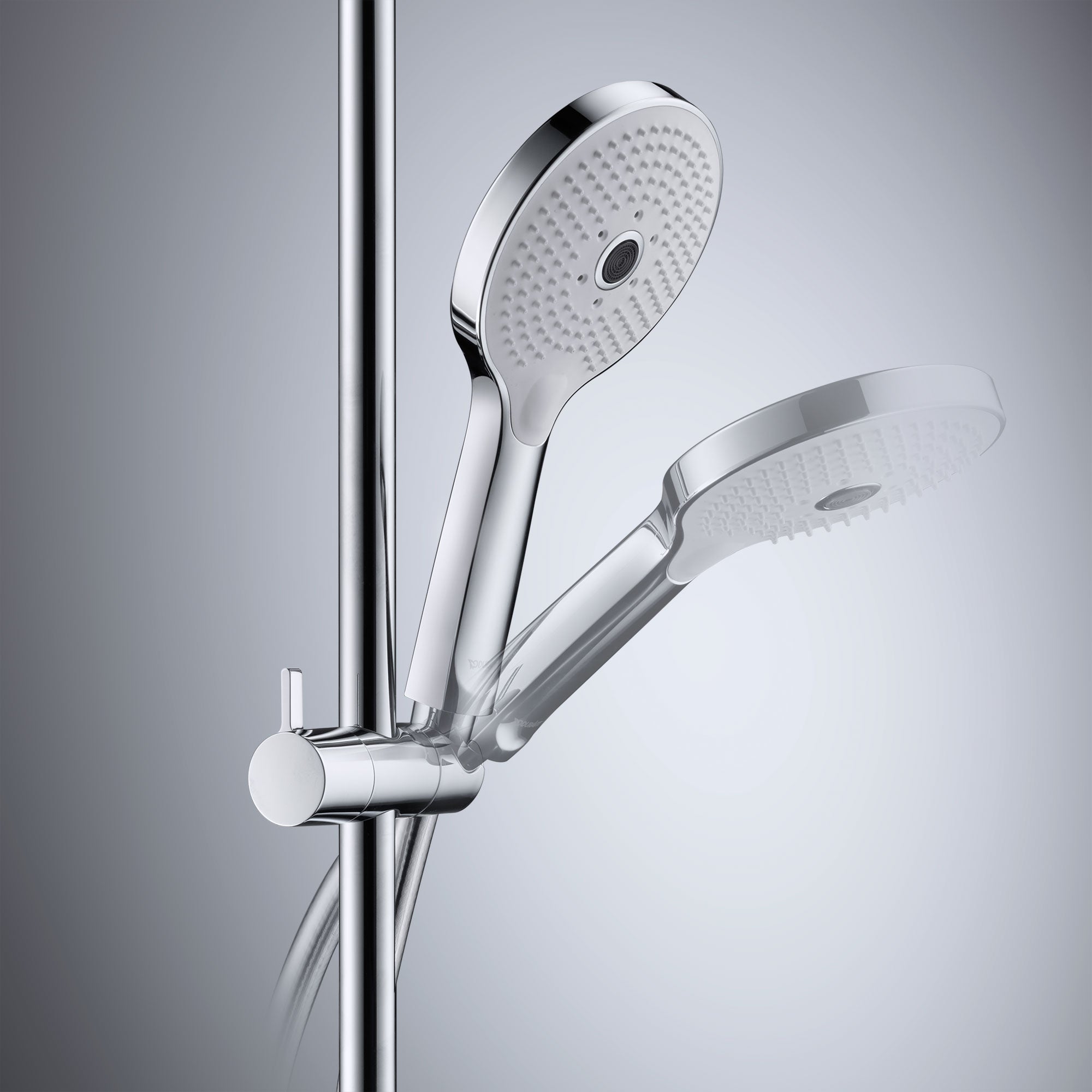 DURAVIT - Set - Coluna de duche em metal Calha de duche com mangueira flexível de 1,6 m e chuveiro de mão cromado - 70x2x7cm - Cromado - 5