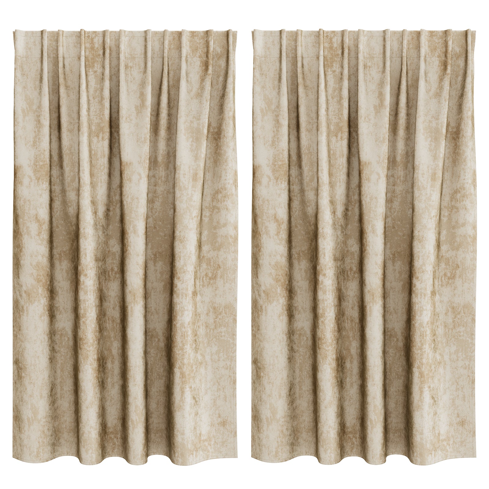 Zasłony z weluru z zasłonami 2 pcs Kremowy 140 x 140 cm Aksamit vidaXL