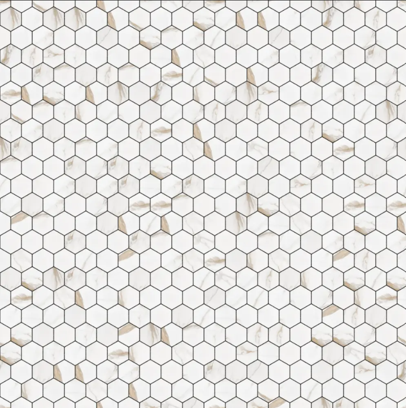 Mosaïque en céramique sur filet pour salle de bain ou cuisine 29.7 cm x 26.2 cm - Gold Honey - 9