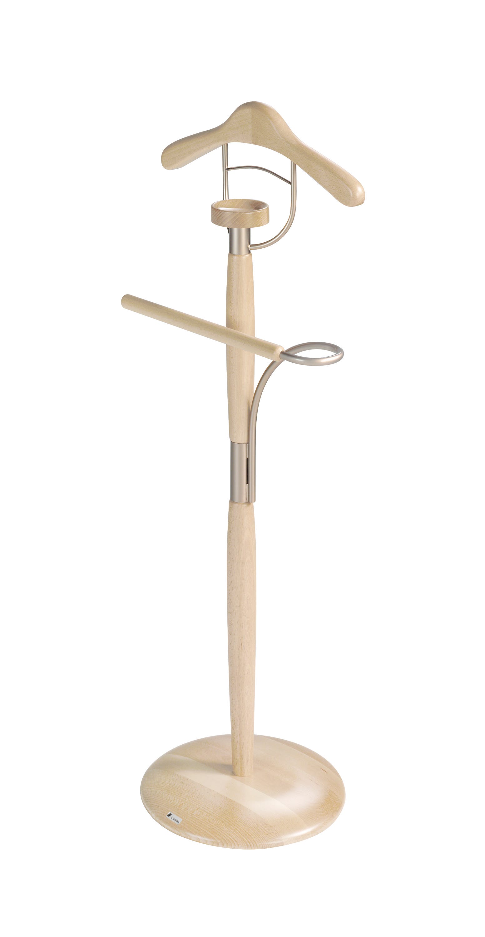 Valet De Chambre / Portemanteau En Bois Massif Noyer – Style Élégant Double Épaules + Barre Pantalon – Mobilier Italien Haut De Gamme