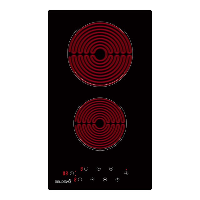BELDEKO - Plaque Vitrocéramique 2 foyers 3000W - Minuteur, commande tactile