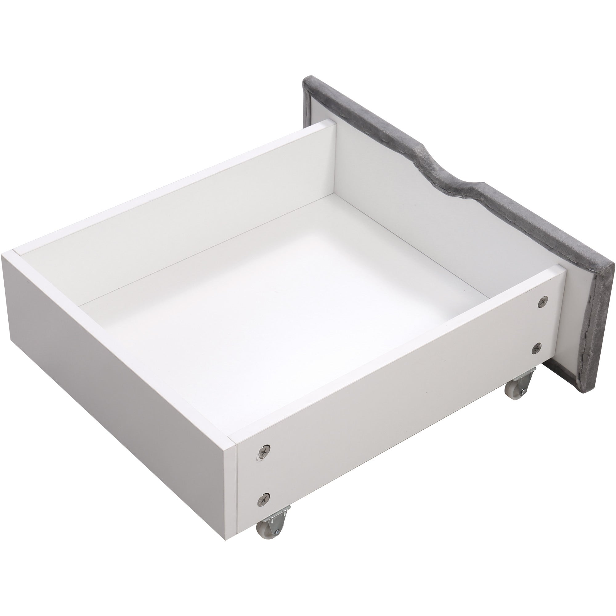 Cama con cabecero - 140 x 200 cm - 4 cajones - terciopelo - somier de láminas - color gris - 8