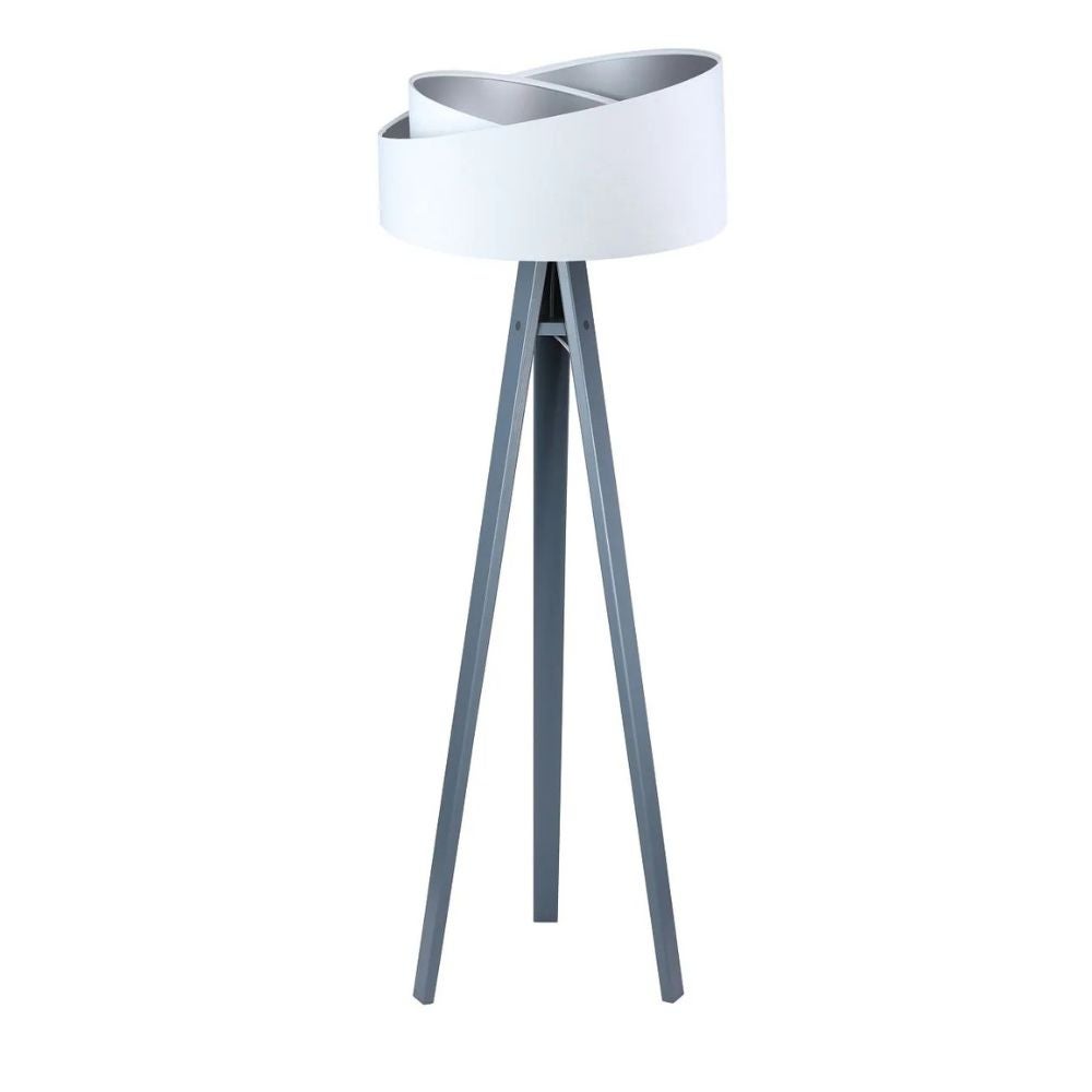 Lampa stojąca GEMSTONE biała/srebrna/szara