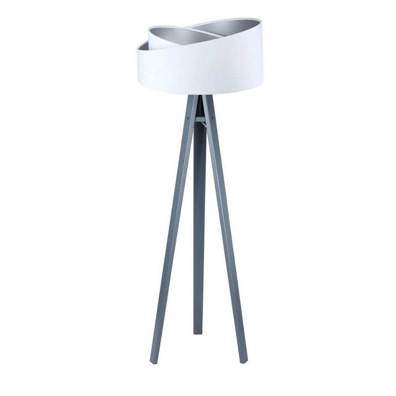 Lampa stojąca GEMSTONE biała/srebrna/szara