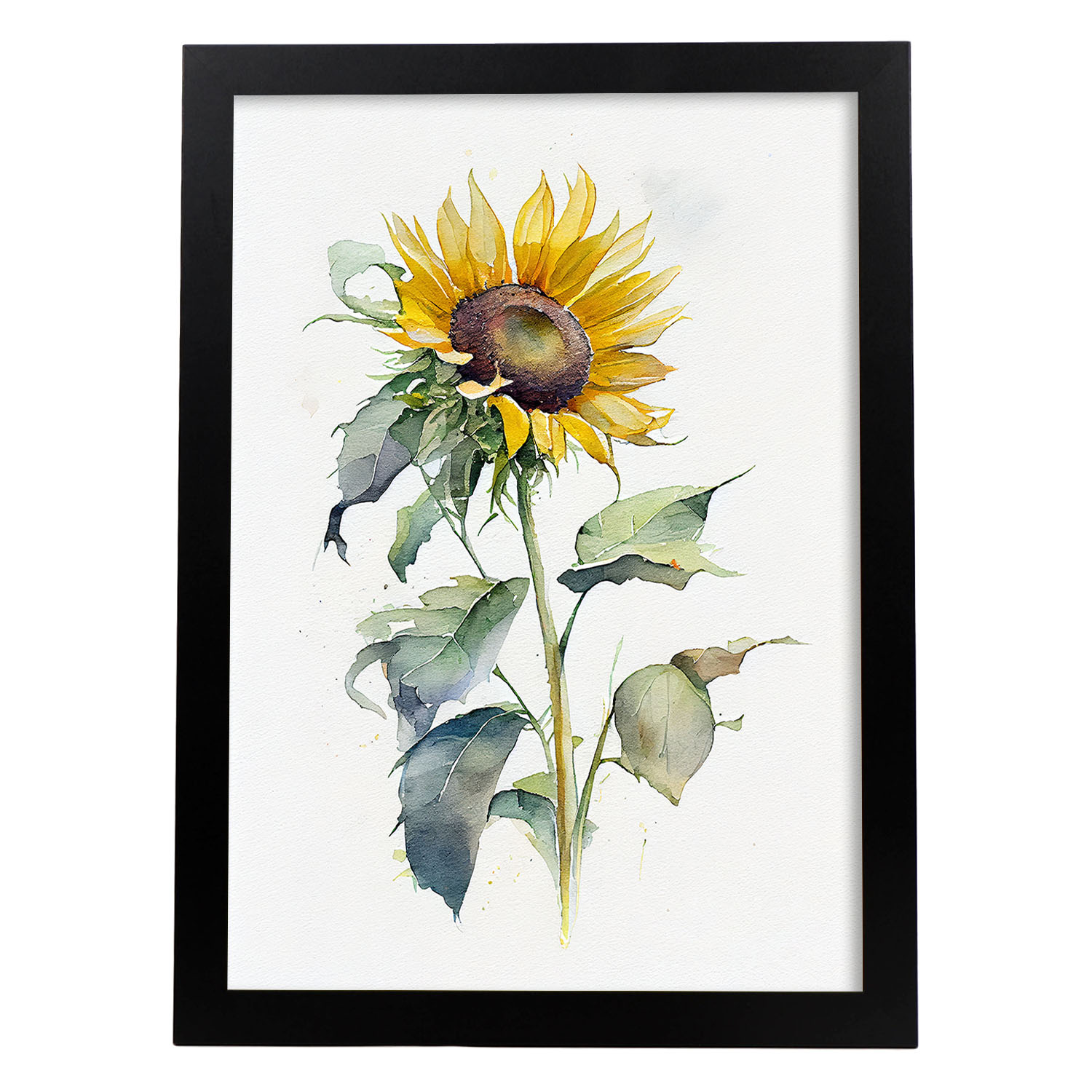 Nacnic poster de girasol estilo nórdico ilustraciones de botánica con flores y plantas en acuarela diseño moderno y modelo 2 a3 sin marco