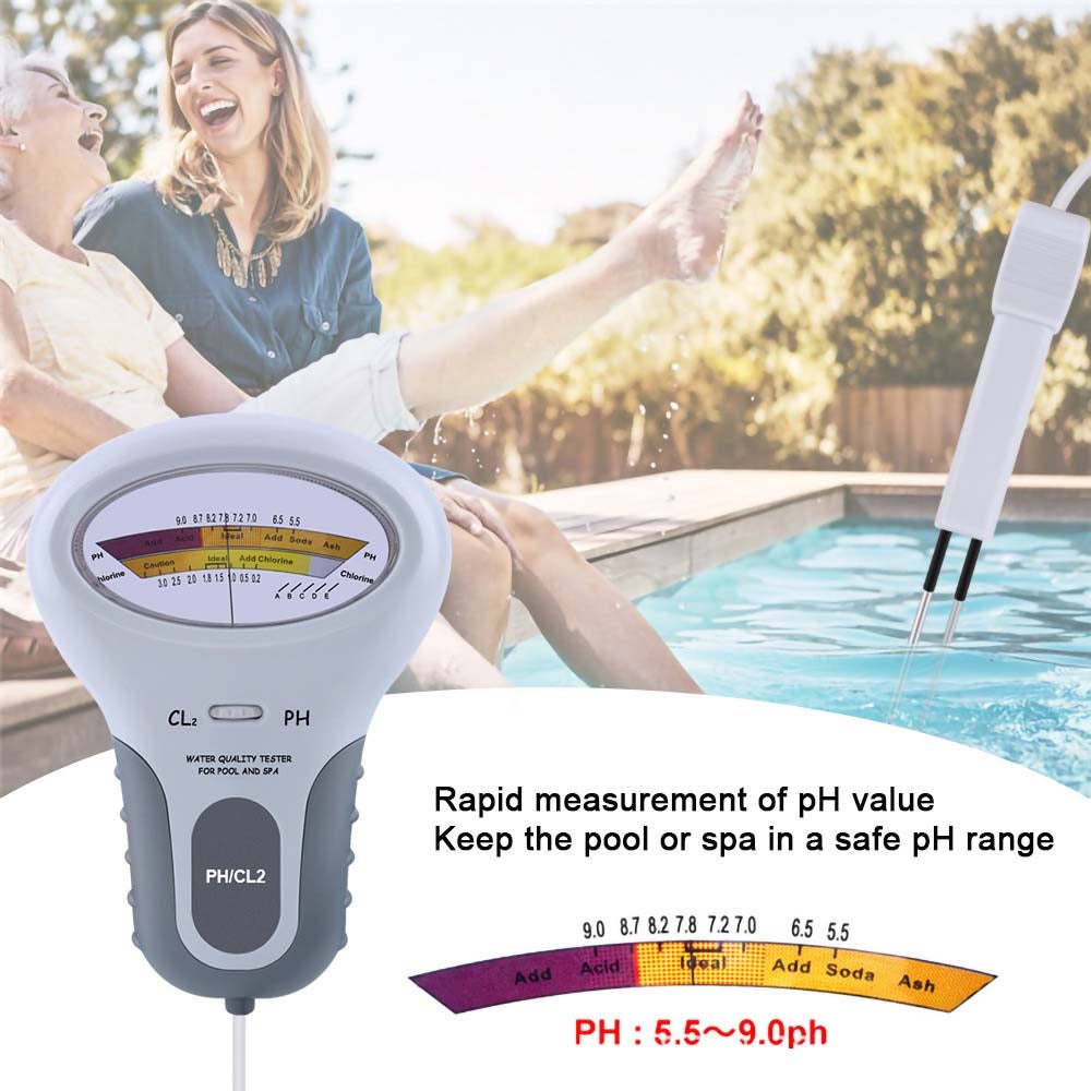 1 pc Testeur piscine 2 en 1 PH et chlore, portable et précis, pour maison, SPA, aquarium, mesure rapide et fiable de la qualité de l’eau - 5
