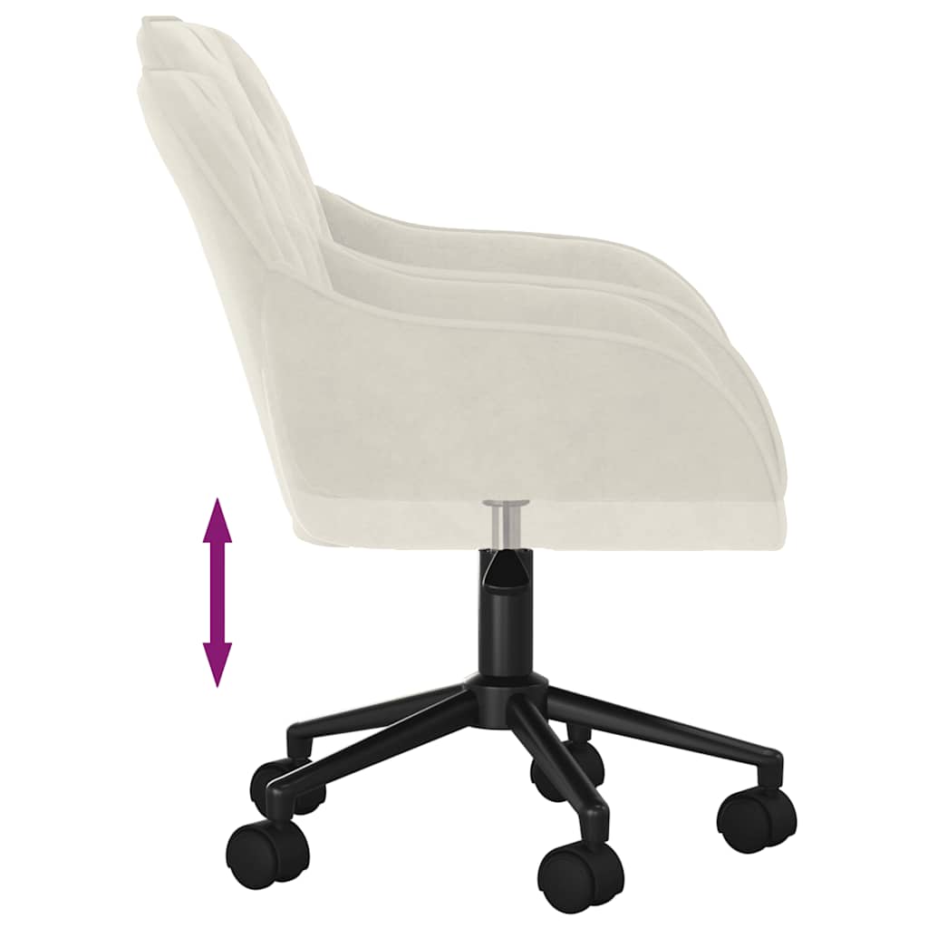 Chaise pivotante de bureau Crème Velours vidaXL - 6