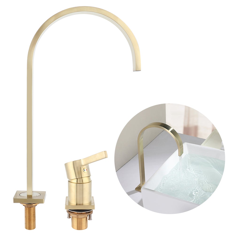 G1/2 Single Handle Above Counter Basin Sink Faucet Hot Cold Mixing Water Tap Bathroom Supply - 4