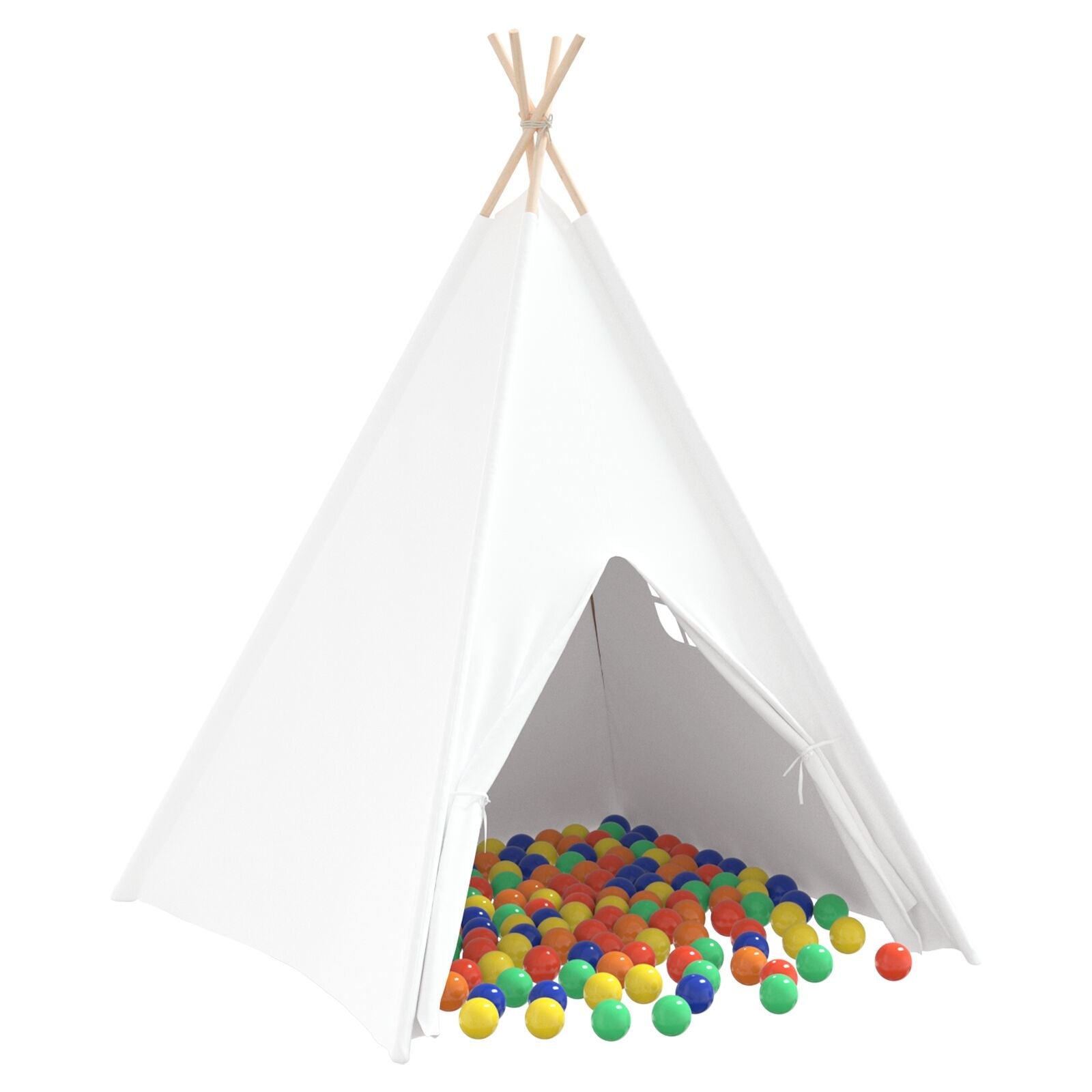 Namiot Teepee Biały 120 x 120 x 150 cm Tkanina i Plastik
