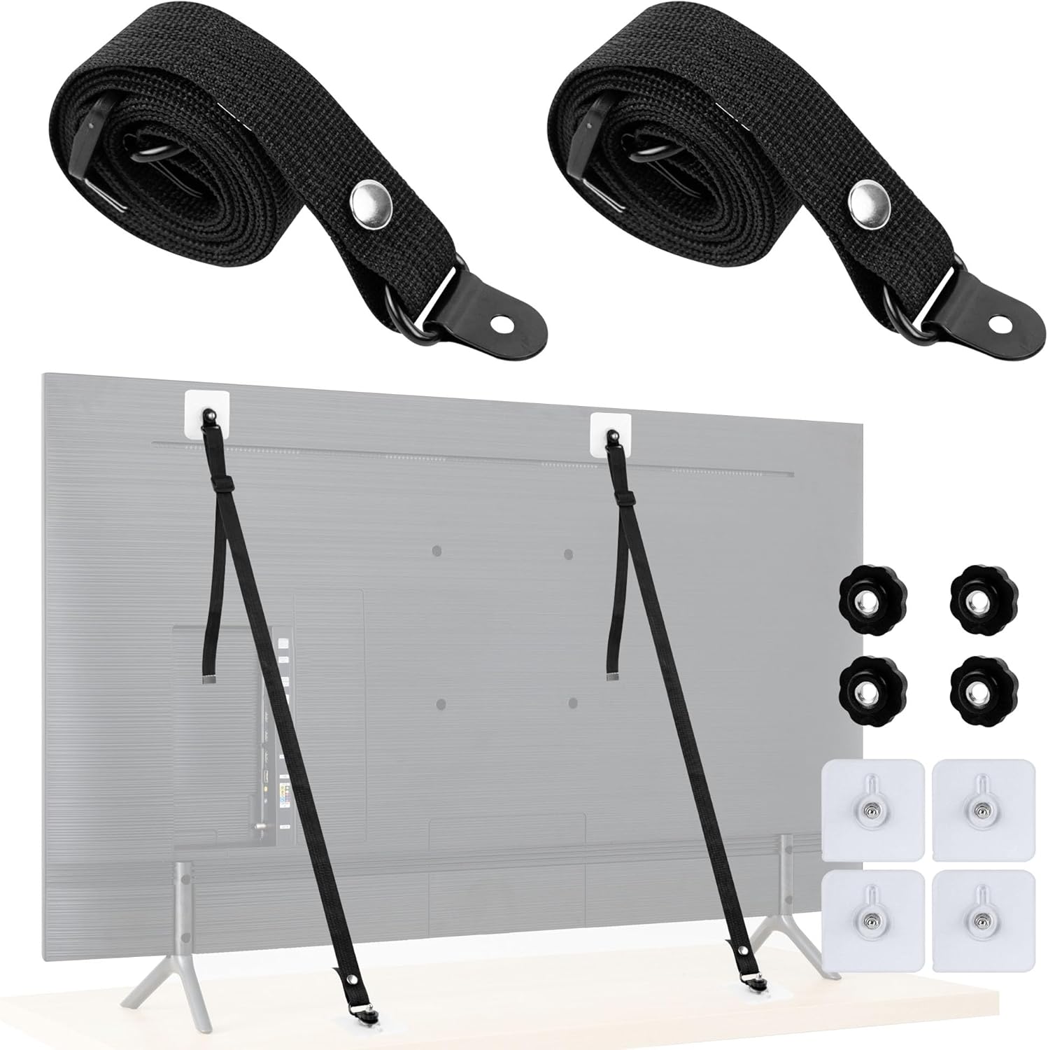 Kit De 6 Sangles Anti-basculement Pour Meubles - Acier Inoxydable 304 - Fixation Murale Sécurité Bébé/animaux