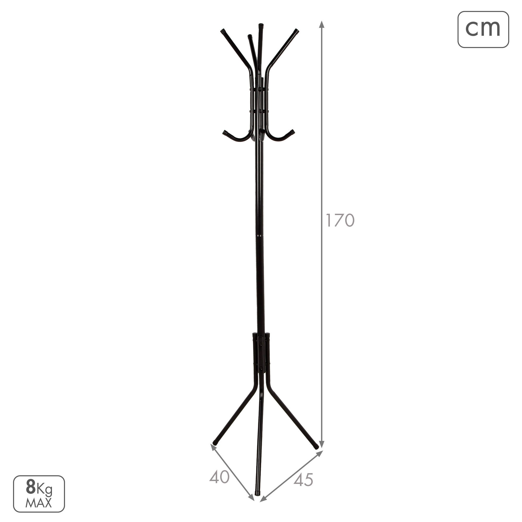 Porte-manteau sur pied Max Home 45 x 40 x 170 cm en métal avec 8 cintres - 4